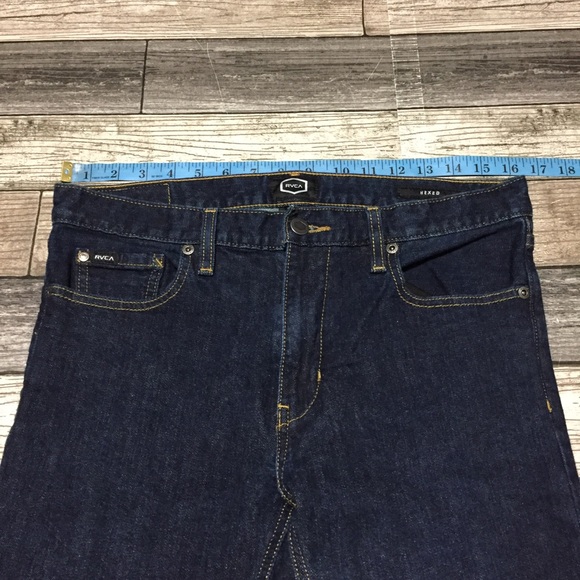 RVCA Hexed Slim Jeans Men’s 32x30 Dark Wash Blue Denim - Picture 4 of 11